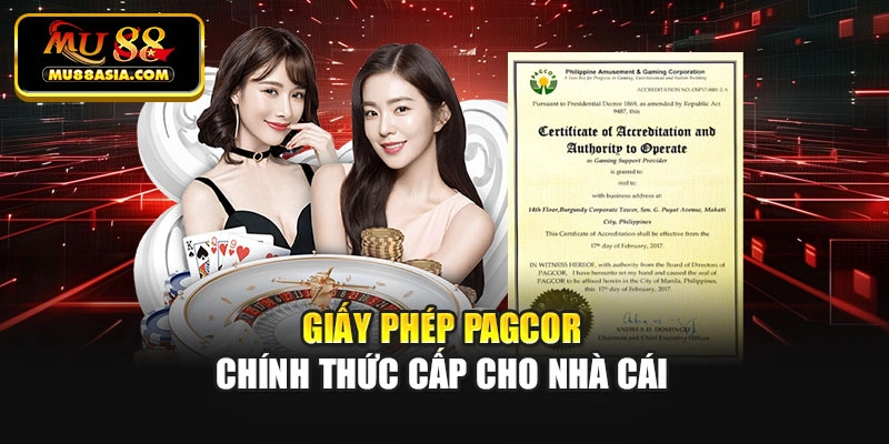 Giấy phép PAGCOR chính thức cấp cho nhà cái